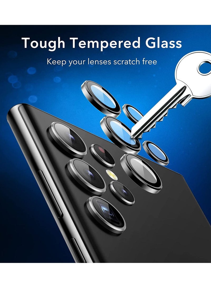 Phone Planet Camera Lens Tempered Glass Protector for Galaxy S22 Ultra, Aviation Aluminum Alloys Protection Cap Scratch Resistant Protector, Compatible with Galaxy S22 Ultra - Image 2