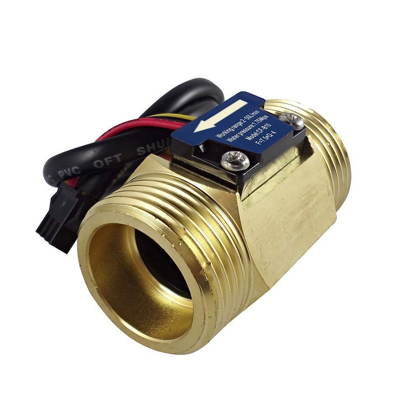 DIGITEN SENSTREE G1" Male Thread Brass Water Flow Sensor, Hall Effect Sensor Flow Meter Flowmeter Counter 2-50L/min - Image 3