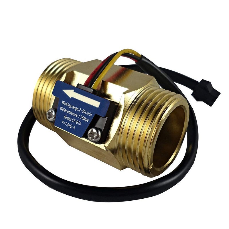 DIGITEN SENSTREE G1" Male Thread Brass Water Flow Sensor, Hall Effect Sensor Flow Meter Flowmeter Counter 2-50L/min - Image 2