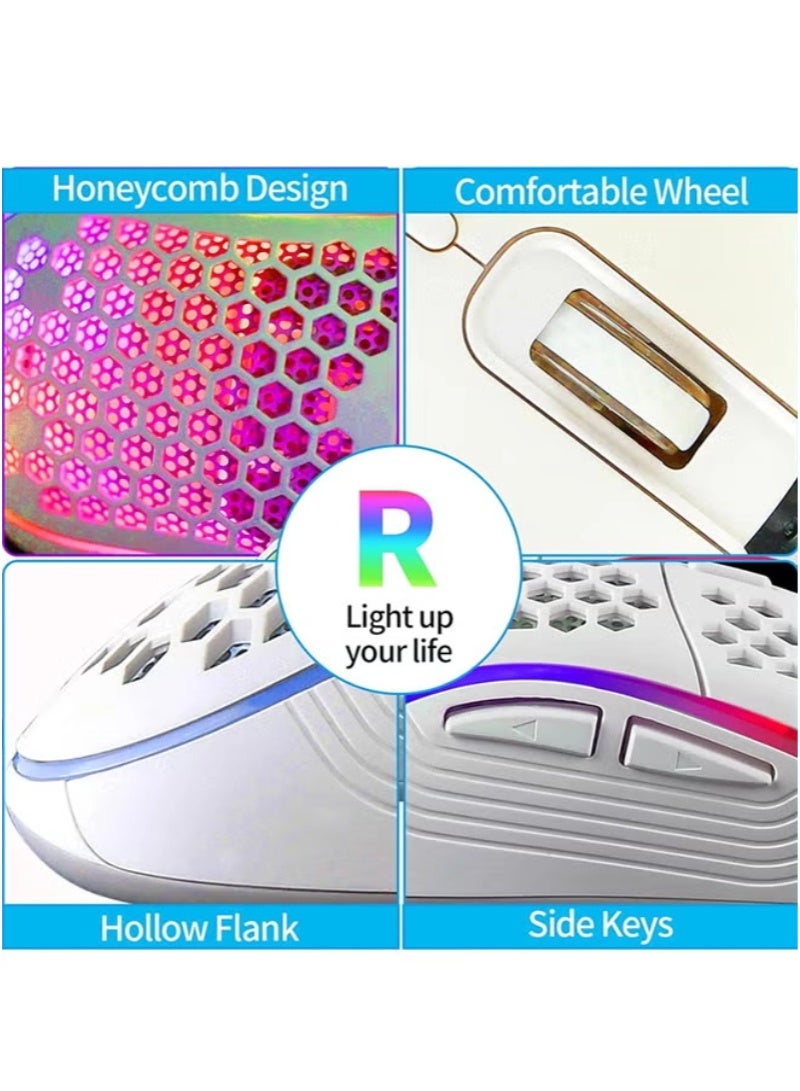 inston Honeycomb design wired gaming mouse, 7200 adjustable DPI, RGB backlight, ergonomic design, lightweight USB computer mouse, equipped with high precision sensor, suitable for Windows PC and laptop gamers - Image 5
