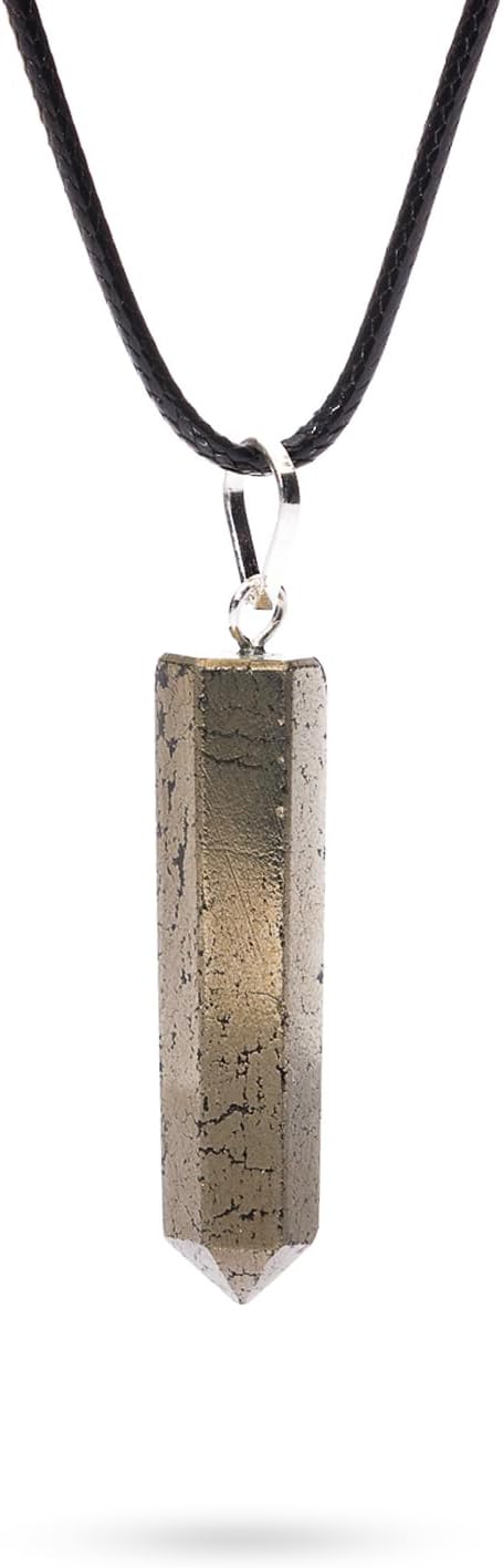 Ayana Wellness Ayana Crystals Handcrafted Pyrite Pendant Necklace - Ethically Sourced Raw Pyrite Crystal for Spiritual and Emotional Healing, Chakra Balancing, Zodiac Leo Birthstone 