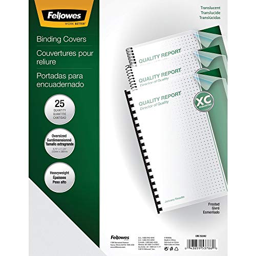 Fellowes Futura Premium Heavyweight Presentation Covers, Oversize, Frosted, 25 Pack (5224201) - Image 1