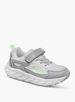 Kappa Boys' Logo Detail Sports Shoes with Hook and Loop Closure  - Image 2