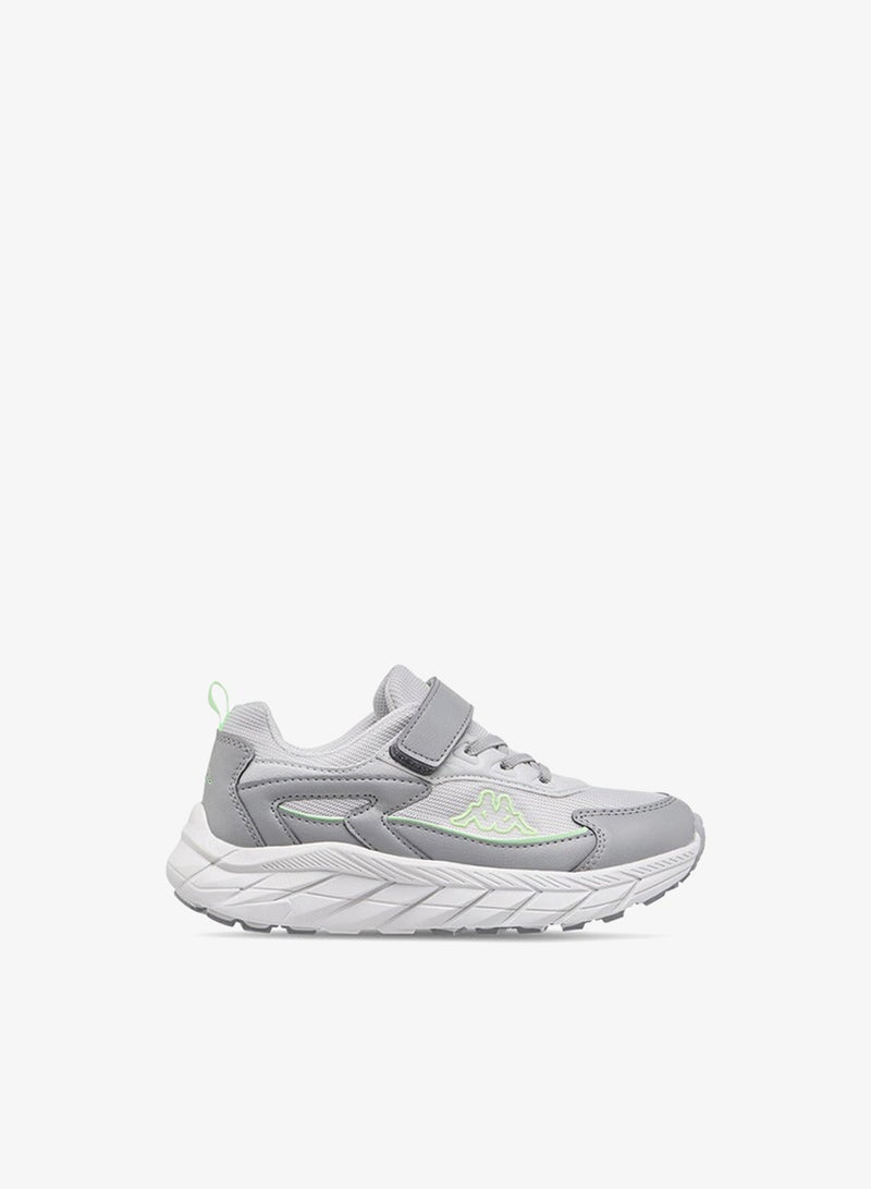 كابا حذاء رياضي للأولاد بتفاصيل شعار وإغلاق بشريط لاصق - Image 1