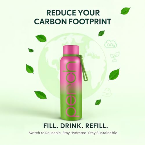 Perch Zion Hot and Cold Steel Water Bottle 720 ml, ISI Certified, Vacuum Insulated | for School, Gym, Office, Home | Leak Proof, BPA-Free | Flask for Kids, Men and Women | Neon Green & Pink - Image 5