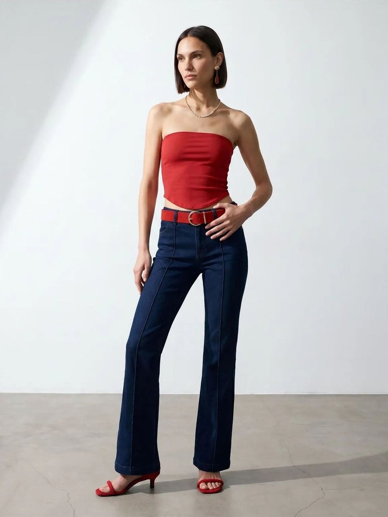 DILVIN Women’s Strapless Crop Bandeau Top - Image 4