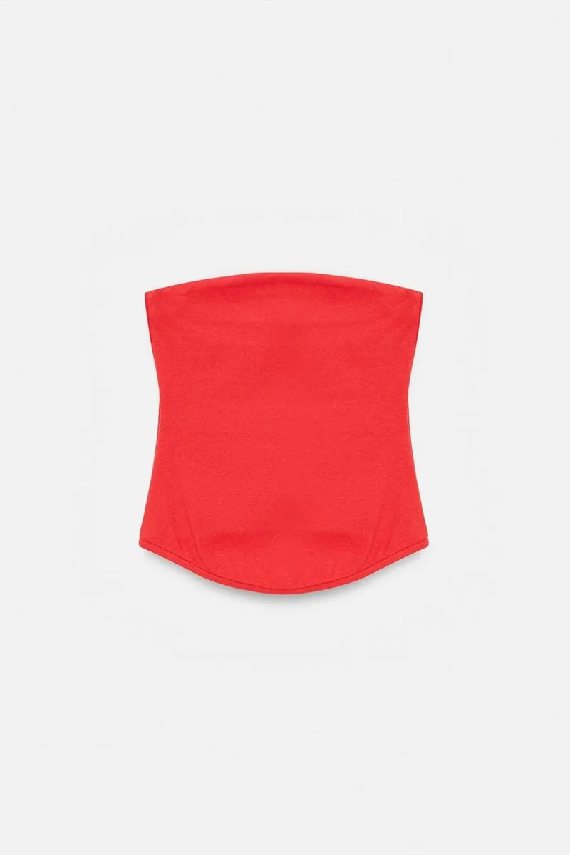 Dilvin Red DILVIN Women’s Strapless Crop Bandeau Top for Women | Best Price UAE