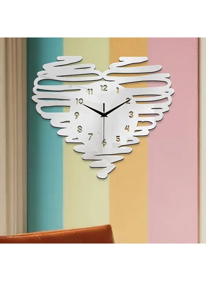 Black Heart Shaped Wall Clock Silent Quartz Movement Modern Acrylic Design - Image 2