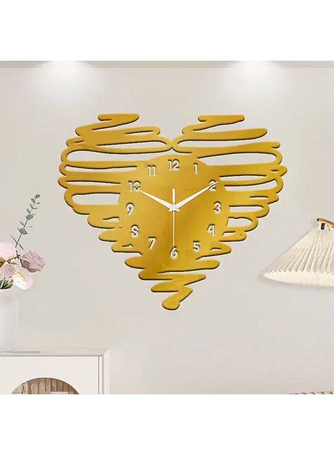 Black Heart Shaped Wall Clock Silent Quartz Movement Modern Acrylic Design - Image 5
