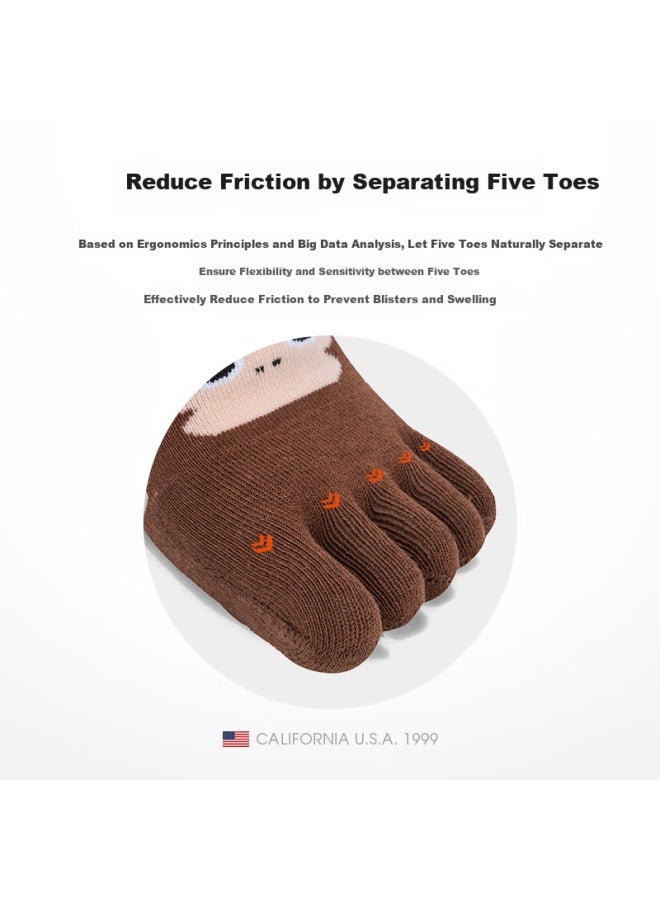 Tfo Sixth Generation Children's Outdoor Five-toe Socks, Shock-absorbing And Wear-resistant Sports Socks For Running And Hiking 2902427 Khaki - Image 2