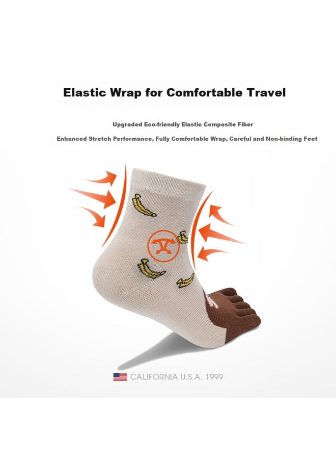 Tfo Sixth Generation Children's Outdoor Five-toe Socks, Shock-absorbing And Wear-resistant Sports Socks For Running And Hiking 2902427 Khaki - Image 4