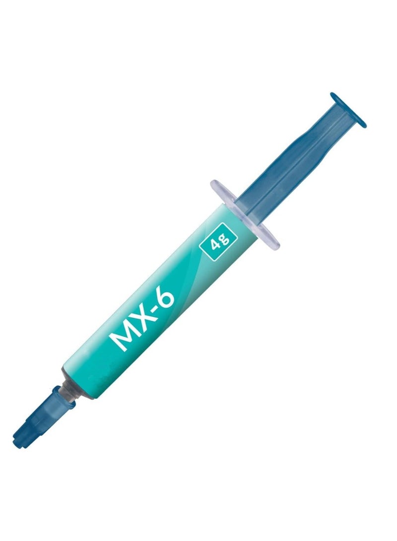 MX-6 (4 جم) - معجون حراري عالي الأداء لوحدة المعالجة المركزية ووحدات التحكم وبطاقات الرسومات وأجهزة الكمبيوتر المحمولة، موصل حراري عالي جدًا، متانة طويلة، غير موصل، معجون حراري لوحدة المعالجة المركزية - Image 1