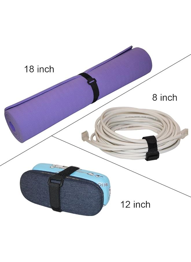 erorex - Reusable Fastening Cable Straps And Cable Ties Set 20 Pack 8 Inch 12 Inch 18 Inch Adjustable Multi Purpose Hook And Loop Cord Ties To Keep Cords Organized And Tidy - Image 1