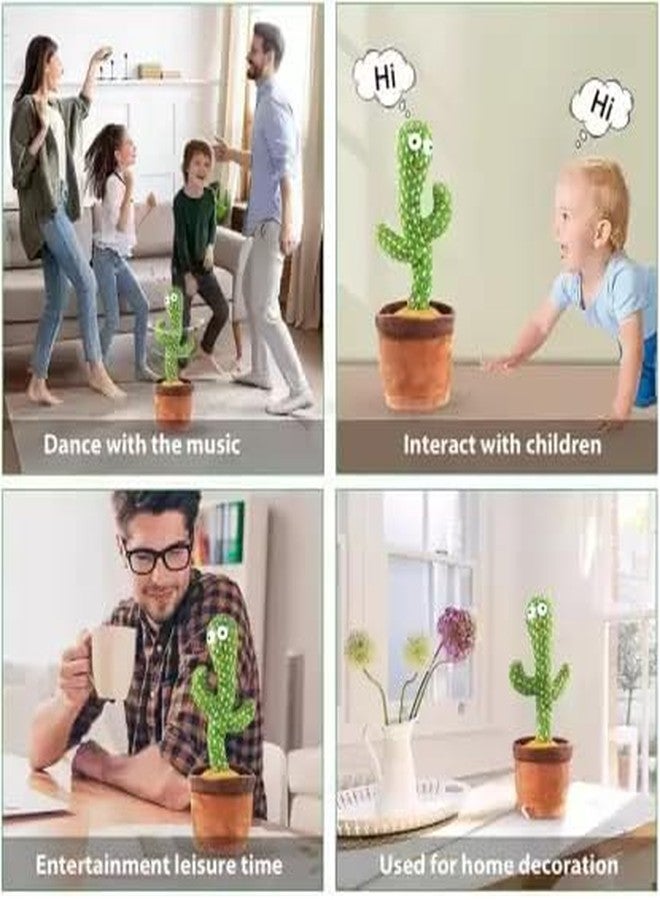 TIZOQ Cactus Toys for Kids,Cactus Toys Can Sing,Repeats Your Voice What,Recording,Dancing & Play Happy Birthday Song and Other 120 Songs. Easy to Charge by USB. - Image 3