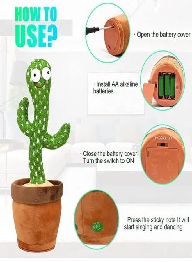 TIZOQ Cactus Toys for Kids,Cactus Toys Can Sing,Repeats Your Voice What,Recording,Dancing & Play Happy Birthday Song and Other 120 Songs. Easy to Charge by USB. - Image 2
