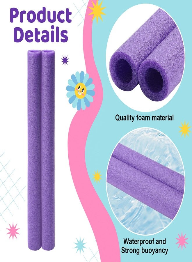 Hanaive 2 Pack Jumbo Pool Noodles 41 Inch x 4.1 Inch Foam Swim Hollow Swimming Noodle Bulk Bright Pool Noodles Floats Heavy Duty for Swimming Floating Craft Projects Decorations(Purple) - Image 3