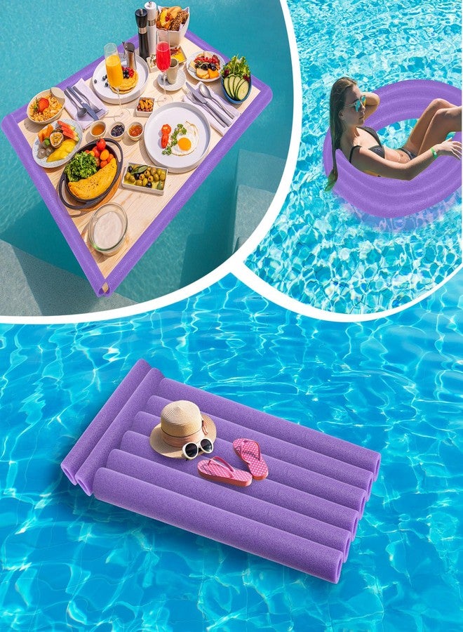 Hanaive 2 Pack Jumbo Pool Noodles 41 Inch x 4.1 Inch Foam Swim Hollow Swimming Noodle Bulk Bright Pool Noodles Floats Heavy Duty for Swimming Floating Craft Projects Decorations(Purple) - Image 4