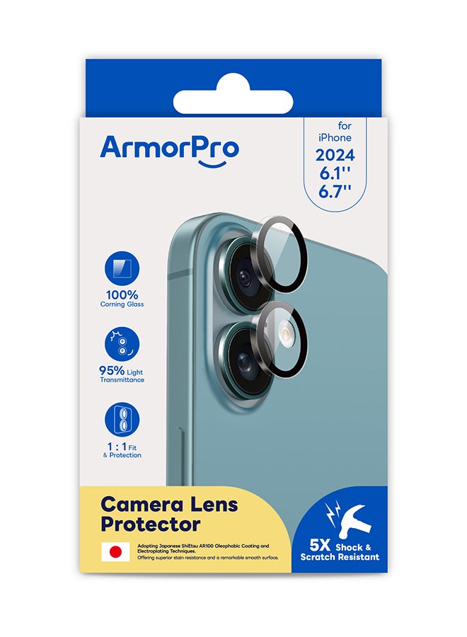 ArmorPro iPhone 16 & 16 Plus, Camera Lens Protector, Transparent Transparent - Image 2