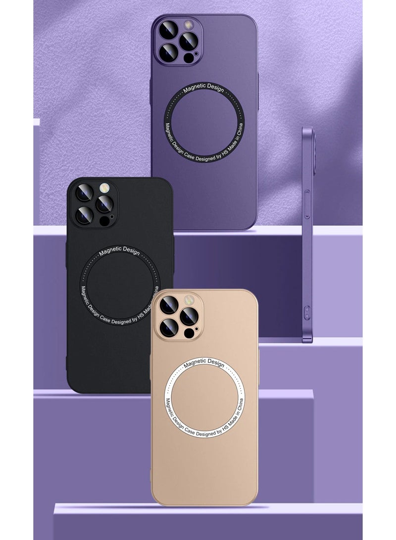 HEXABEX حافظة رفيعة للغاية لهاتف آيفون 14، حافظة شحن لاسلكية ماجسيف مغناطيسية رفيعة للغاية لهاتف أبل آيفون 14 6.1 أرجواني - Image 2