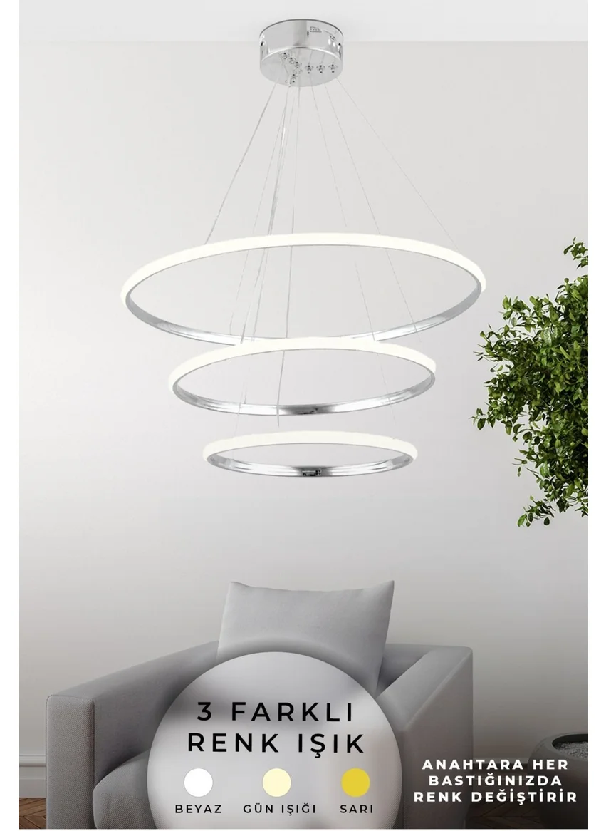 Kitchen Life 3 Color Modern Silver Plated Kitchen Living Room Chandelier - LED Chandelier