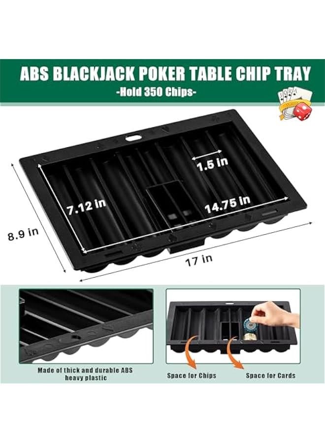 Arabest Poker Chip Tray with 6 Deck Blackjack Shoe and Discard Tray Black Poker Chip Dealer Holder Card Shoe Black Plastic Jack Dispenser Table Set for Casino Game Party Accessories - Image 2