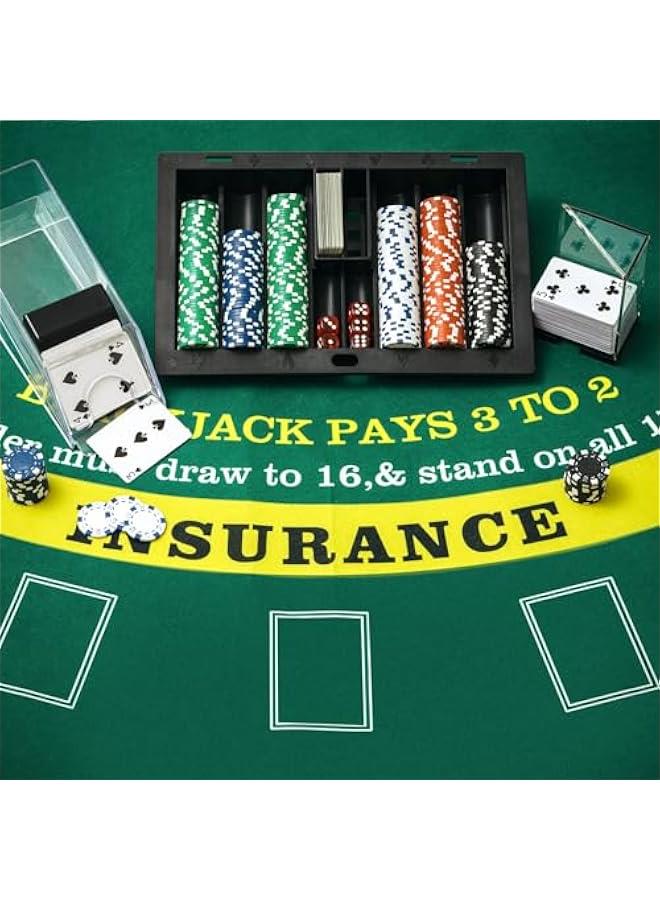 Arabest Poker Chip Tray with 6 Deck Blackjack Shoe and Discard Tray Black Poker Chip Dealer Holder Card Shoe Black Plastic Jack Dispenser Table Set for Casino Game Party Accessories - Image 4