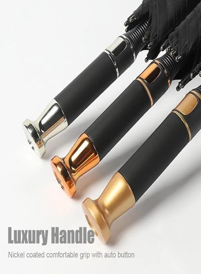 JAMBUVANTI® Auto Open/Close Button Umbrellas for Rain Windproof| Large Rain Protection umbrella withNonSlip Handle for Men,Women,and Kids|Double Layer Cloth Stylish Long Stick umbrella Cover (Luxury Long) - Image 5