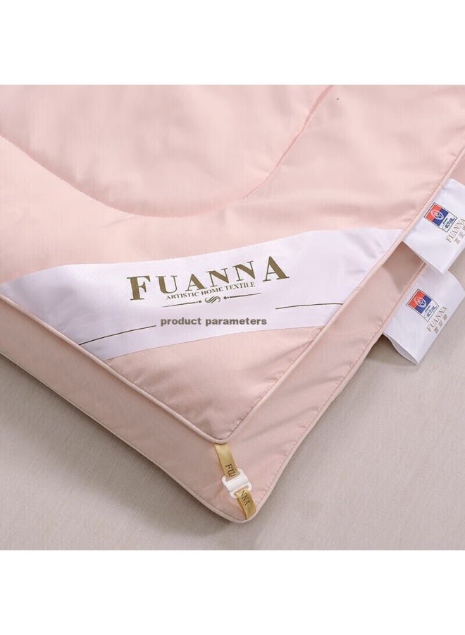 فوانا (ماركة) Fuanna، لحاف دافئ ومريح من ألياف مضادة للبكتيريا بسبع فتحات، لحاف مزدوج للأم والطفل، لحاف لجميع الفصول، 8 جين ، 203*229 سم، وردي - Image 3