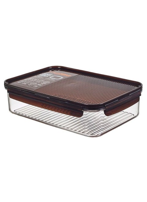 Lock & Lock Modular Bisfree 
Rectangular Container (Wave) 2.1L Dark Brown