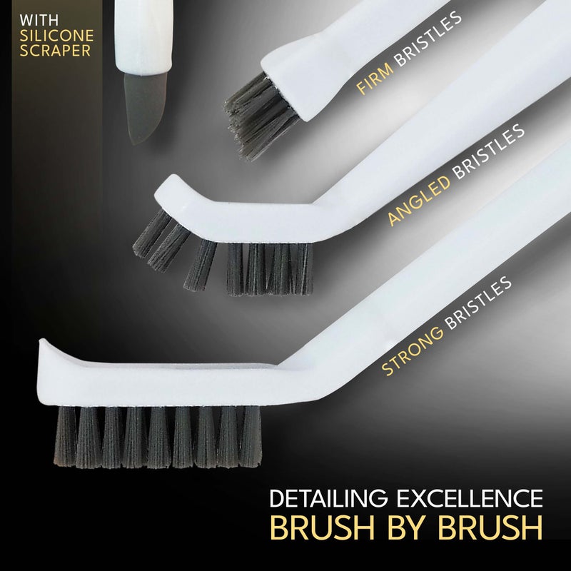 The Crown Choice Grout Cleaning Brushes Set (3 Pcs) Deep Cleaner Multi-Purpose Stiff Bristle Brush, Cleaning Toothbrush for Cleaning Corners, Spaces, Tile, Shower, Window & Door Track, Floor, and Tight Spaces - Image 3