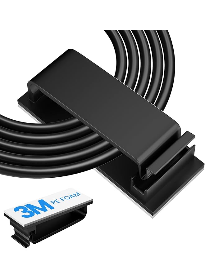 PROMASS 20 PCS Cable Management Clips, Clips for Under Desk Wire Management Adhesive Organizer Multiple Cord