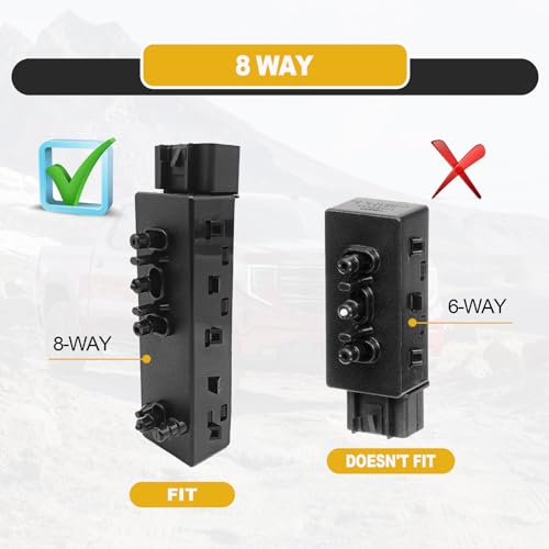 KEVWR Front Right Passenger 8 Way Power Seat Control Adjustment Switch Compatible with 2007-2013 GMC Sierra Yukon Chevrolet Avalanche Silverado Suburban Buick Lacrosse Cadillac CTS DTS, Replace 12451498 - Image 4