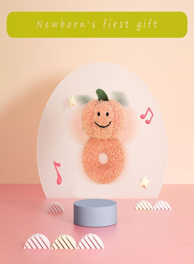 Doindute Baby Pumpkin Soft Rattle Toy, Plush Pumpkin Infant Shaker Rattle Easy-Grasp Stuffed Animal Toy, Gifts for Newborns Babies Toddlers Boys Girls, Orange, 6 Inches - Image 3