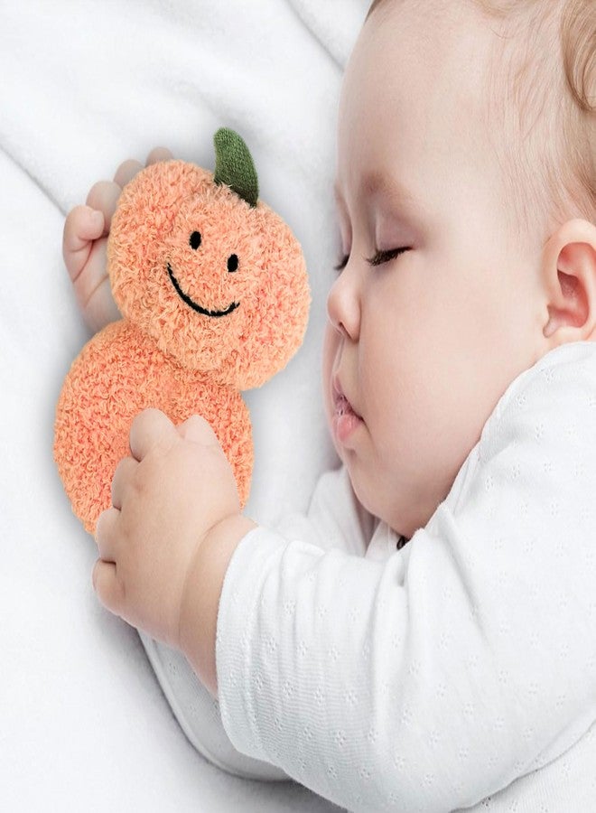 Doindute Baby Pumpkin Soft Rattle Toy, Plush Pumpkin Infant Shaker Rattle Easy-Grasp Stuffed Animal Toy, Gifts for Newborns Babies Toddlers Boys Girls, Orange, 6 Inches - Image 4