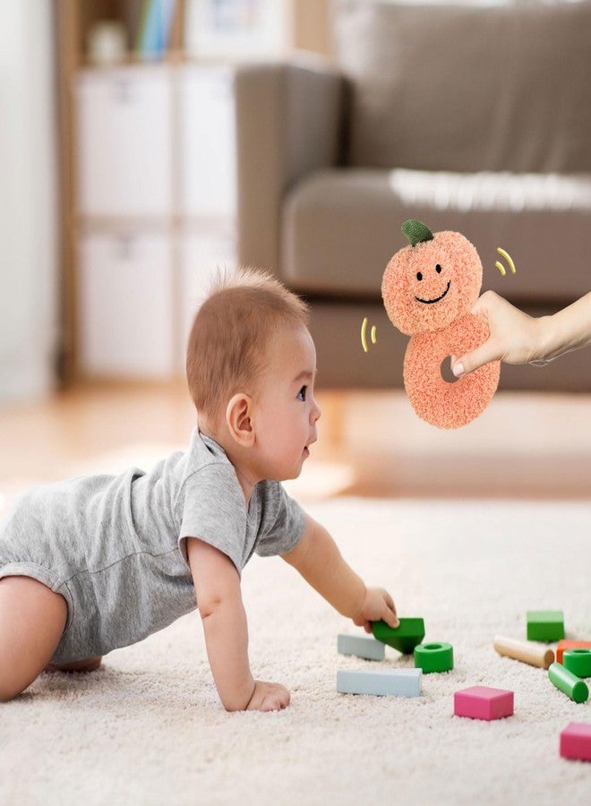 Doindute Baby Pumpkin Soft Rattle Toy, Plush Pumpkin Infant Shaker Rattle Easy-Grasp Stuffed Animal Toy, Gifts for Newborns Babies Toddlers Boys Girls, Orange, 6 Inches - Image 5