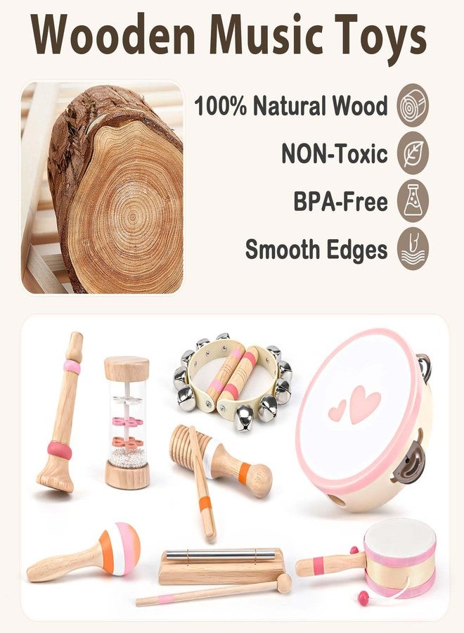 Vanplay Musical Toys for 2 3 Year Old Girl Birthday Gifts, Wooden Montessori Toys for 2 Year Old, 8 in 1 Musical Instruments for Toddlers with Drum/Hand Bells/Flute/Maracas, Preschool Toys for Baby 18+ Months - Image 4