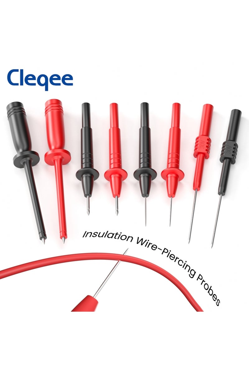 erorex Cleqee P1925 Silicone Multimeter Test Leads Kit Test Probes Set Alligator Clips Quick Test Hook C... - Image 4