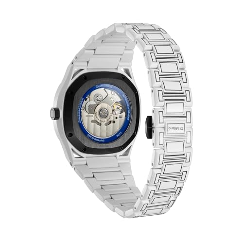 D1 Milano Skeleton Men's Luxury Watch, Stainless Steel Case, Automatic Movement, Stainless Steel Strap, 50M Water Resistant Timepiece, Skeleton Dial, 2 Years Warranty - SKBJ20 - Image 4