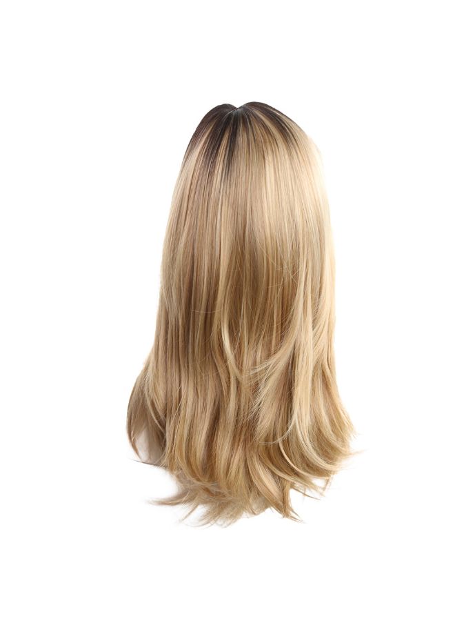 Voberry Heat Resistant Long Curly Full Wig Blonde 8x8x8cm - Image 2