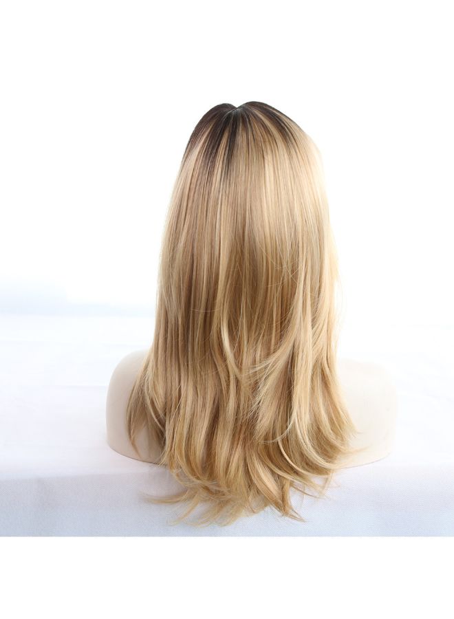 Voberry Heat Resistant Long Curly Full Wig Blonde 8x8x8cm - Image 3