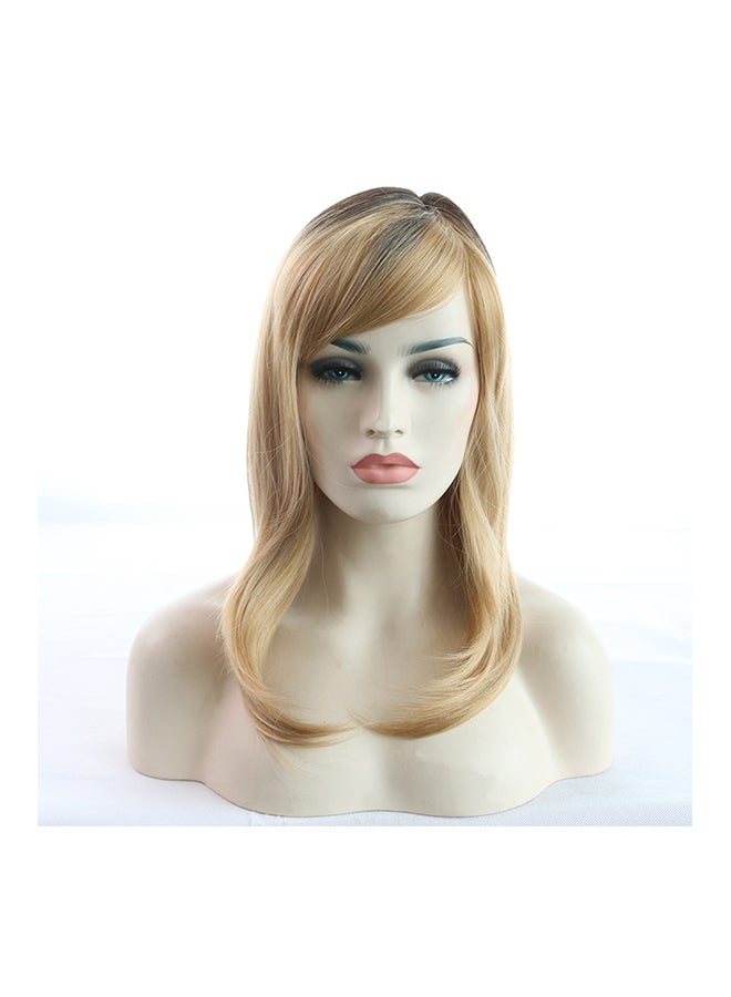 Voberry Heat Resistant Long Curly Full Wig Blonde 8x8x8cm - Image 1