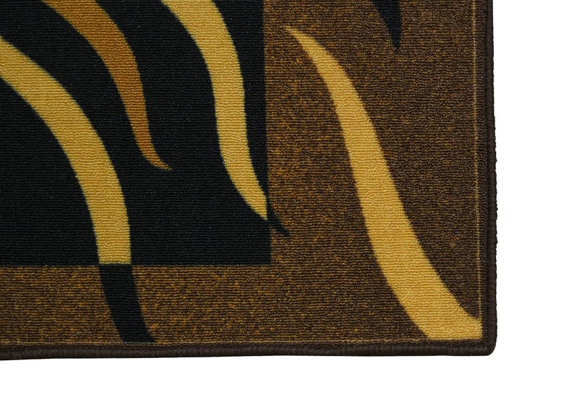 ENYRA ENYRA Indoor Doormat Loop Pile Nylon Printing Door Mat NonSlip Gel Backing Size 45x70 CM Floor Mat Entrance Doormat Kitchen Pack of 1 Piece Brown Wave  - Image 5