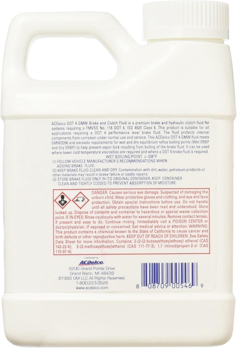 ACDelco DOT 4 Hydraulic Brake and Clutch Fluid - 16 oz - Image 3