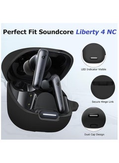 Generic Compatible with Anker Soundcore Liberty 4 NC Case Cover, Soft Silicone Shockproof Protective Case Skin for Soundcore Liberty 4 NC Wireless Earbuds (Black)  - Image 2