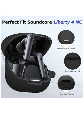 Compatible with Anker Soundcore Liberty 4 NC Case Cover, Soft Silicone Shockproof Protective Case Skin for Soundcore Liberty 4 NC Wireless Earbuds (Black) - view 2