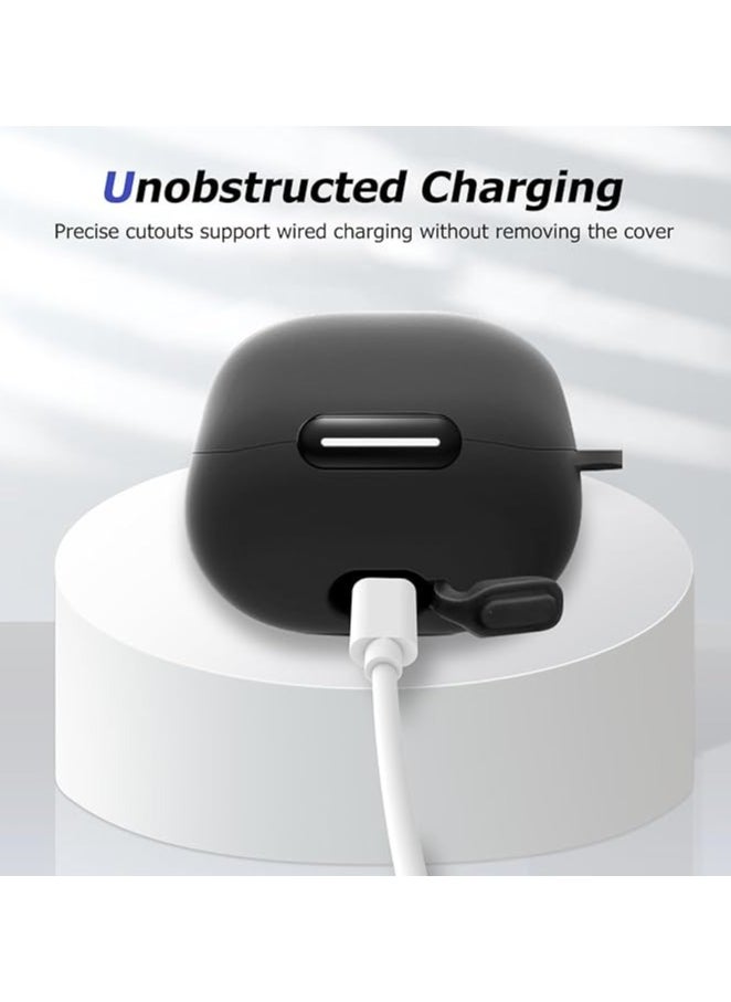 Generic جراب متوافق مع Anker Soundcore Liberty 4 NC، جراب واقٍ ناعم من السيليكون المقاوم للصدمات لسماعات الأذن اللاسلكية Soundcore Liberty 4 NC (أسود)  - Image 4