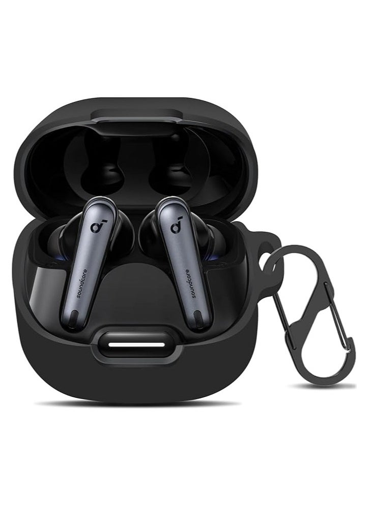 Generic جراب متوافق مع Anker Soundcore Liberty 4 NC، جراب واقٍ ناعم من السيليكون المقاوم للصدمات لسماعات الأذن اللاسلكية Soundcore Liberty 4 NC (أسود)  - Image 1
