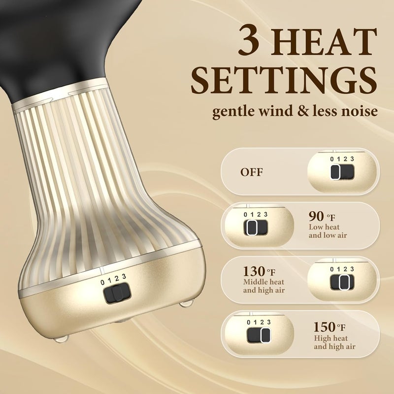 Bautia Diffuser Hair Dryer for Curly Hair, Hair Dryer Diffuser for Blow Dry and Volumizing, Lightweight Curly Hair Diffuser Easy to Use - Image 3