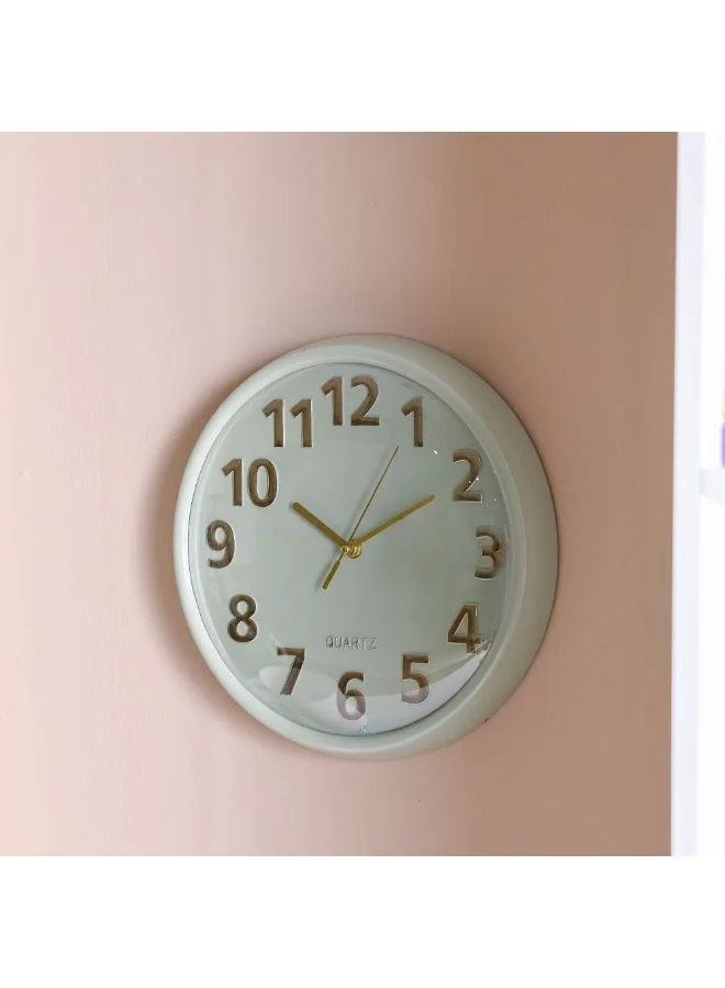 DANUBE HOME Danube Home Cambridge Mint Color Analog Wall Clock Stylish And Modern Decorative Timepiece For Home Office Living Room Bedroom Kitchen Silent Non-Ticking Easy-To-Read Design 30X30X4.5Cm