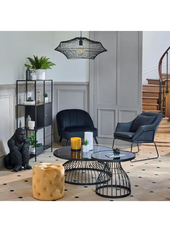 لوفت كوشي، طاولة جانبية، دائرية، أبعاد 55×48.5 سم، زجاج دخاني مع إطار من الحديد - 166619 - Image 3